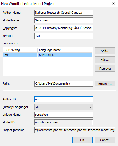 New LM Project Parameters