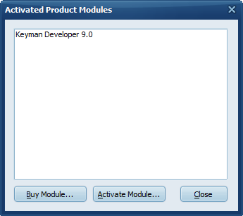Activated Product Modules dialog