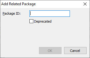 Package Editor - Edit Related Packages dialog