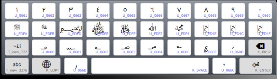 Arabic Mobile Keyboard Symbols