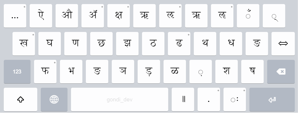 Gondi (Devanagari) Keyboard Help