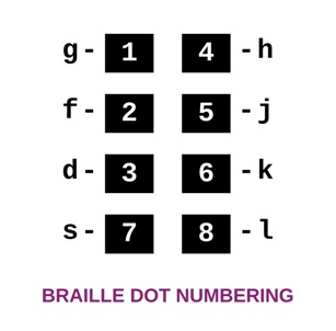 BRAILLE DOT NUMBERING