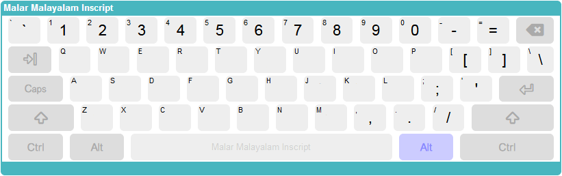 Malar Malayalam Inscript Keyboard Help
