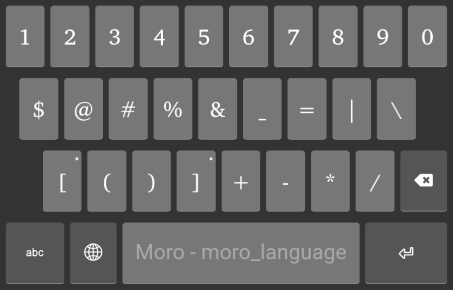Numeric touch keyboard