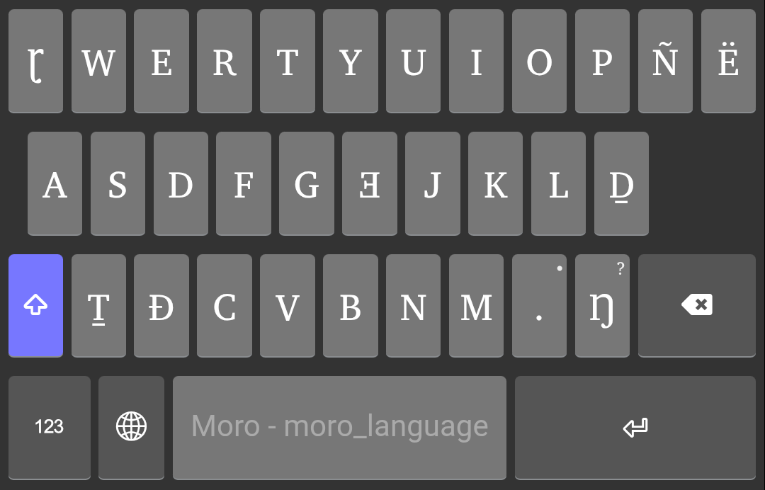Shift touch keyboard