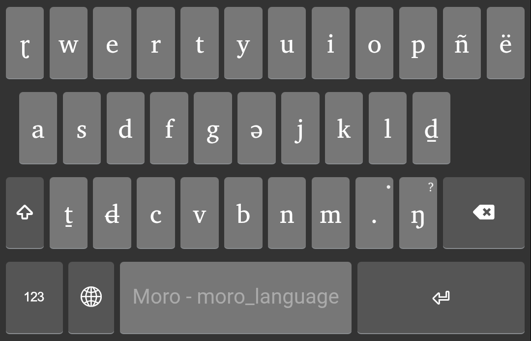 Default touch keyboard