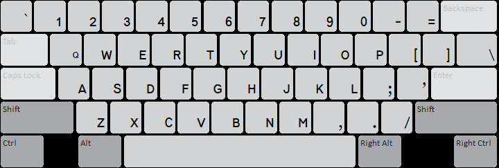 Lisu Basic Keyboard: Unshifted (default) state