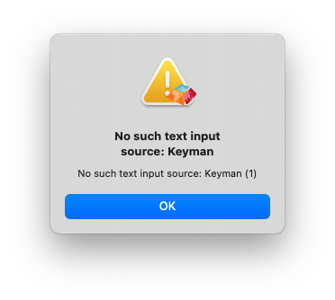 No such text input source: Keyman