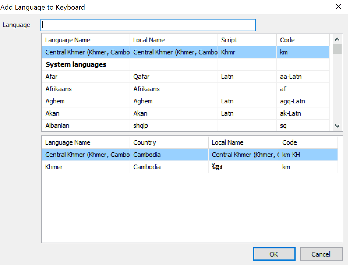 Add language to the Armernian Keyman keyboard