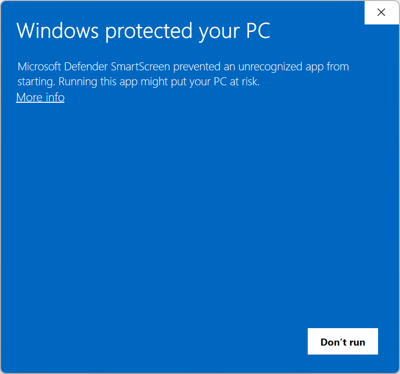 SmartScreen Notification 