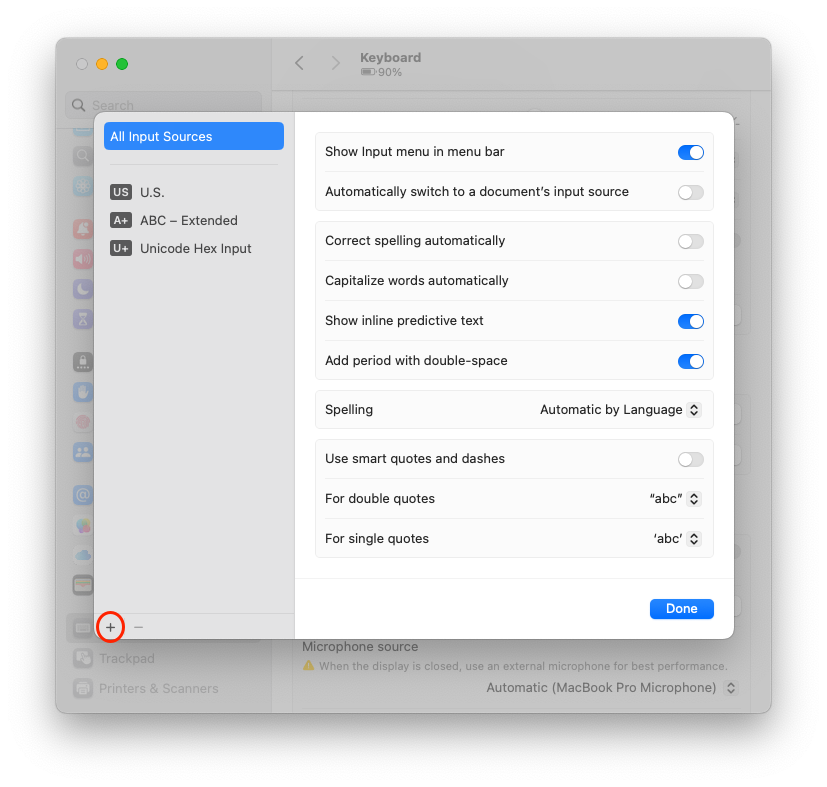 Add Input Source
